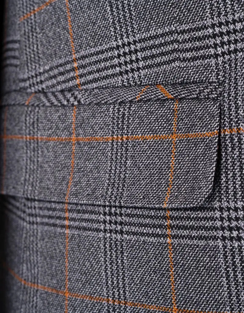 2-piece suit - checkered men's suit - Jenson grey 2pc suit