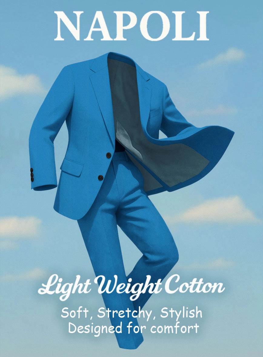 Azure Napoli Stretch Light Weight Cotton Suit