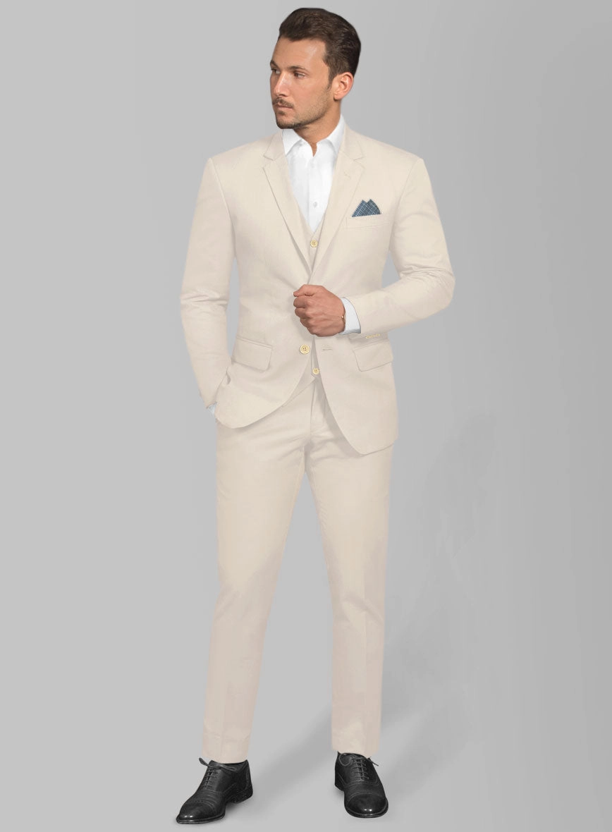 Beige Stretch Chino Suit