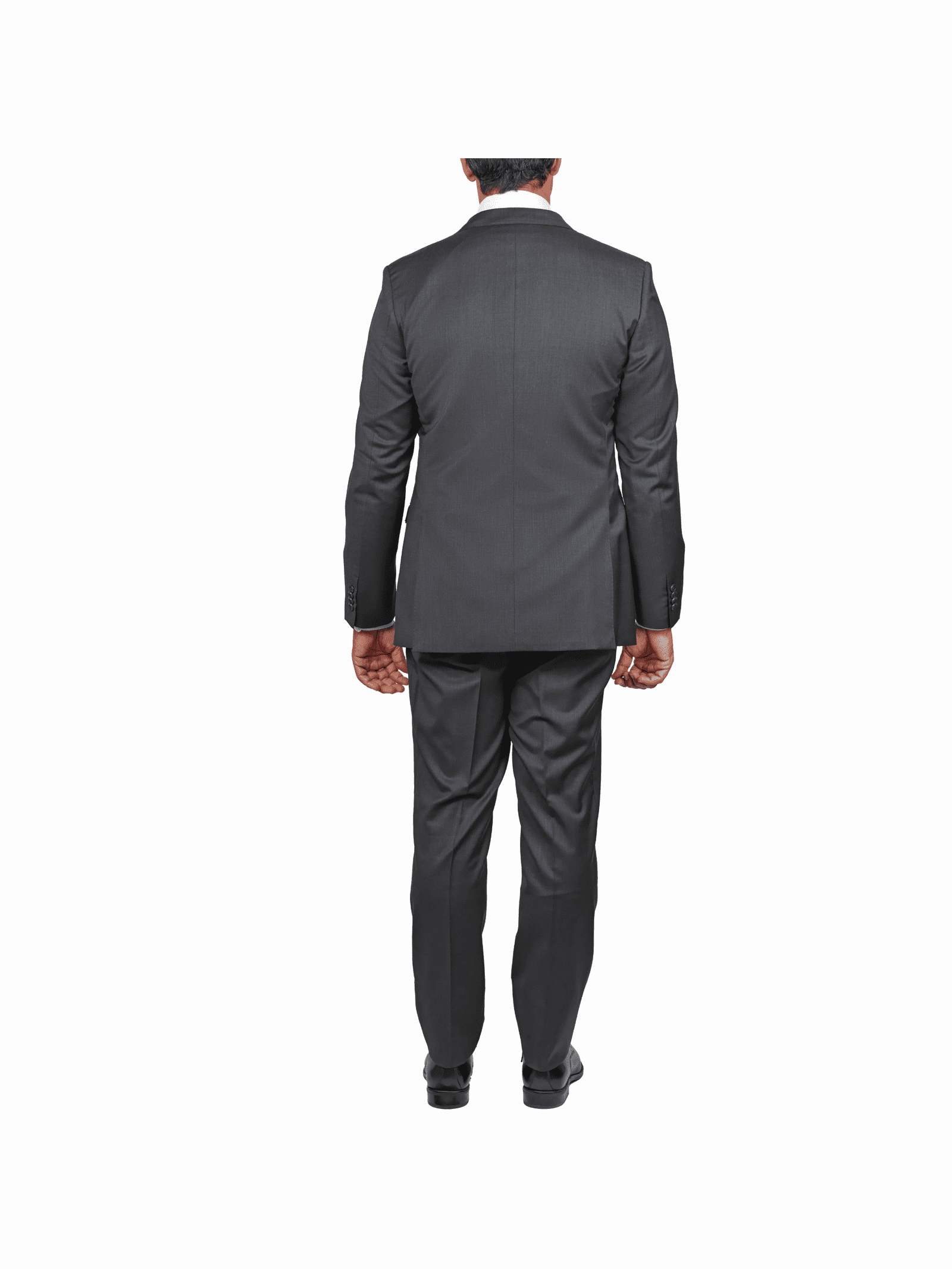 Blujacket Mens Charcoal Gray 100% Marzotto Wool Trim Fit Suit