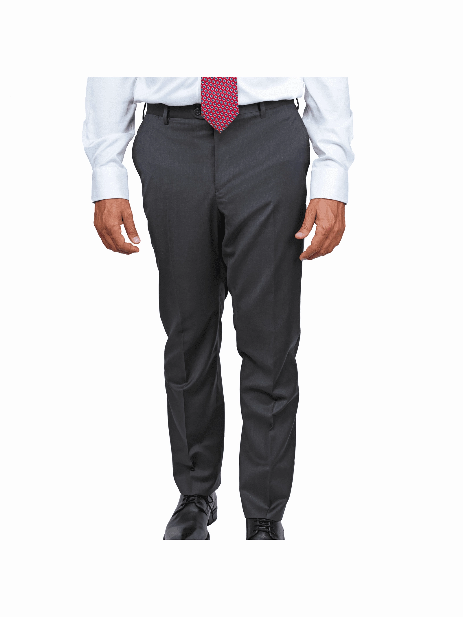 Blujacket Mens Charcoal Gray 100% Marzotto Wool Trim Fit Suit