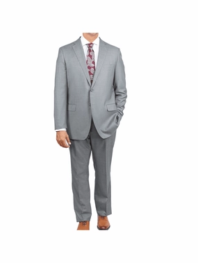Blujacket Mens Light Gray Wool Cashmere Regular Fit 2 Piece Suit