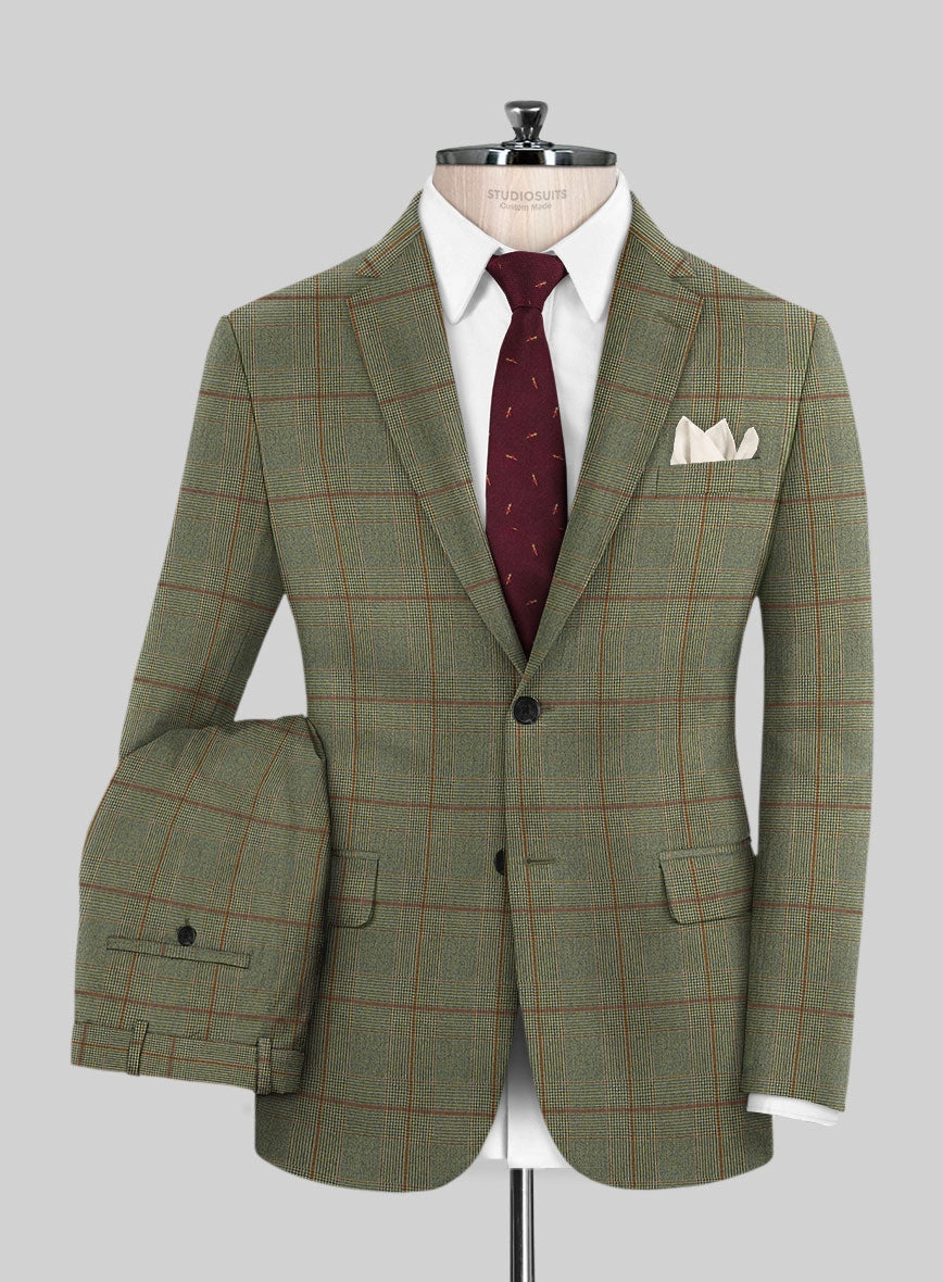 Caccioppoli Omari Glen Green Wool Suit