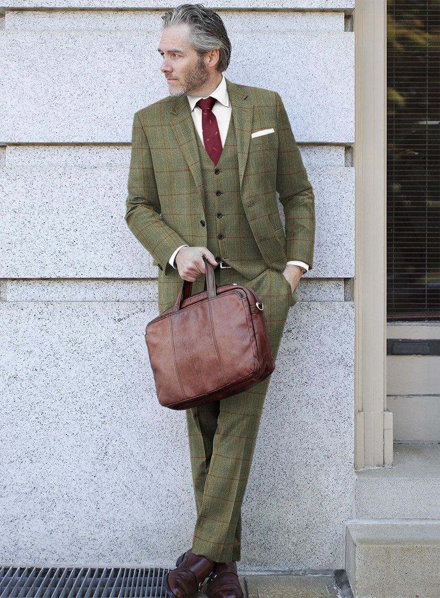 Caccioppoli Omari Glen Green Wool Suit