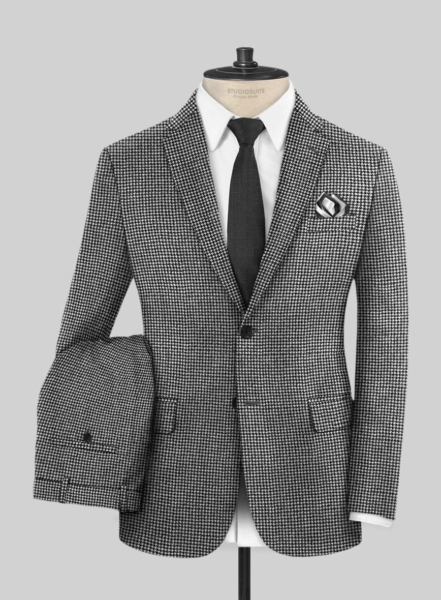 Caccioppoli Saghio Houndstooth Gray Wool Suit