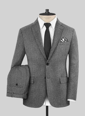 Caccioppoli Saghio Houndstooth Gray Wool Suit