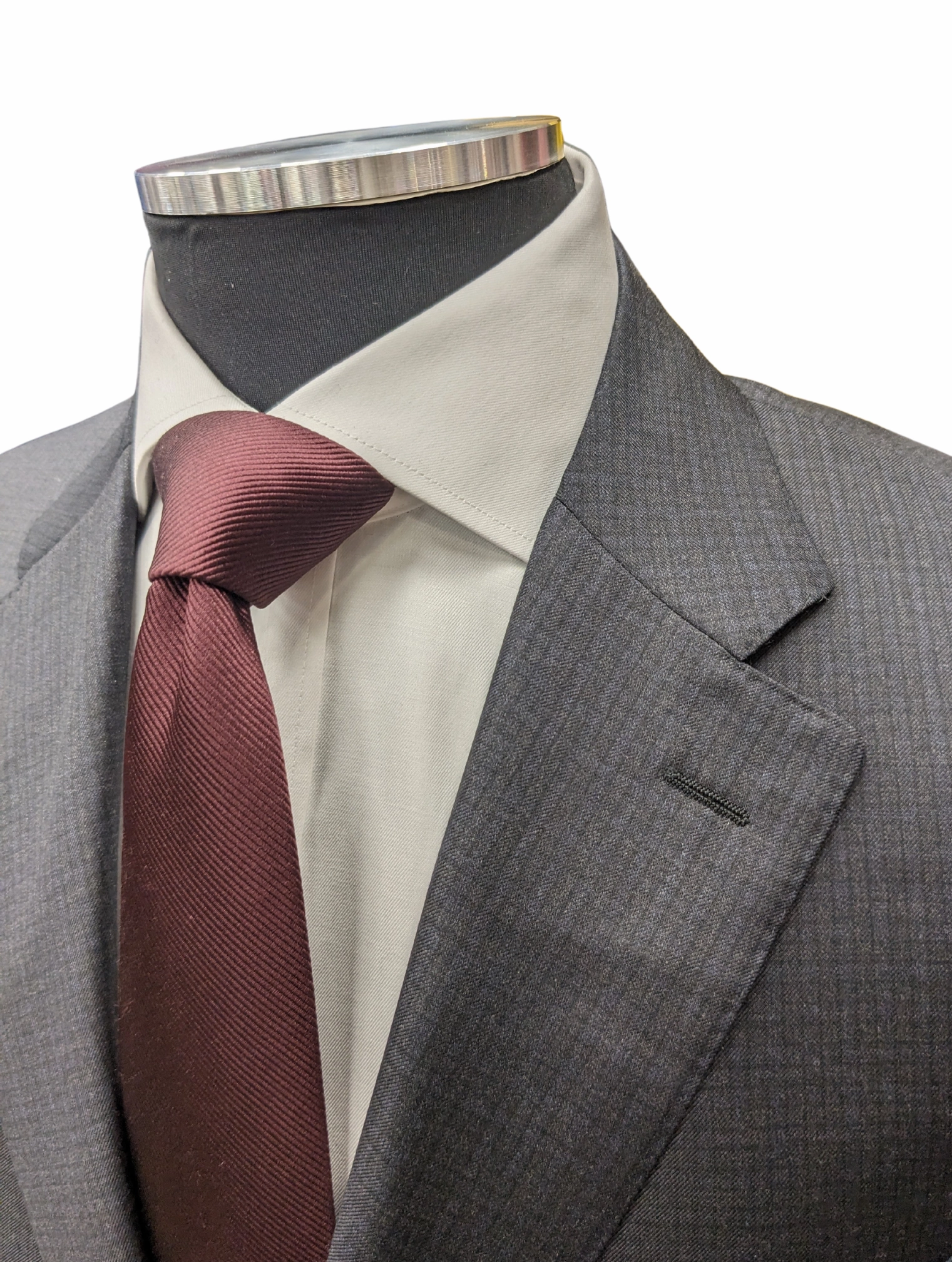Canali 1934 Mens Charcoal Gray Check 44L Drop 7 100% Wool 2 Button 2 Piece Suit