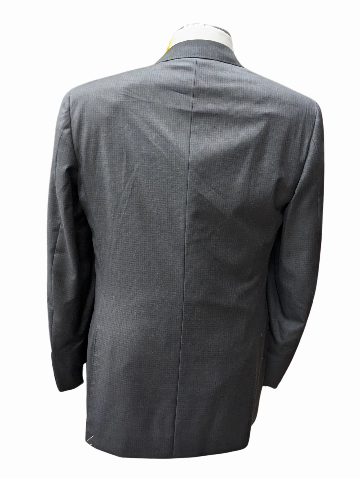 Canali 1934 Mens Charcoal Gray Check 44L Drop 7 100% Wool 2 Button 2 Piece Suit