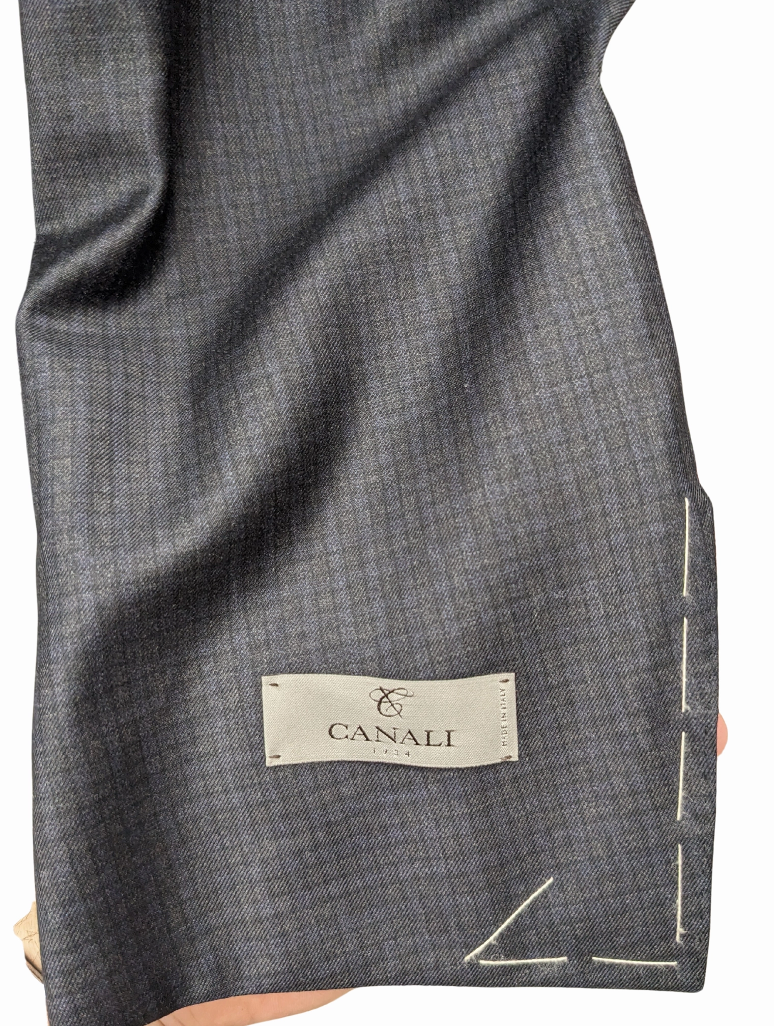 Canali 1934 Mens Charcoal Gray Check 44L Drop 7 100% Wool 2 Button 2 Piece Suit