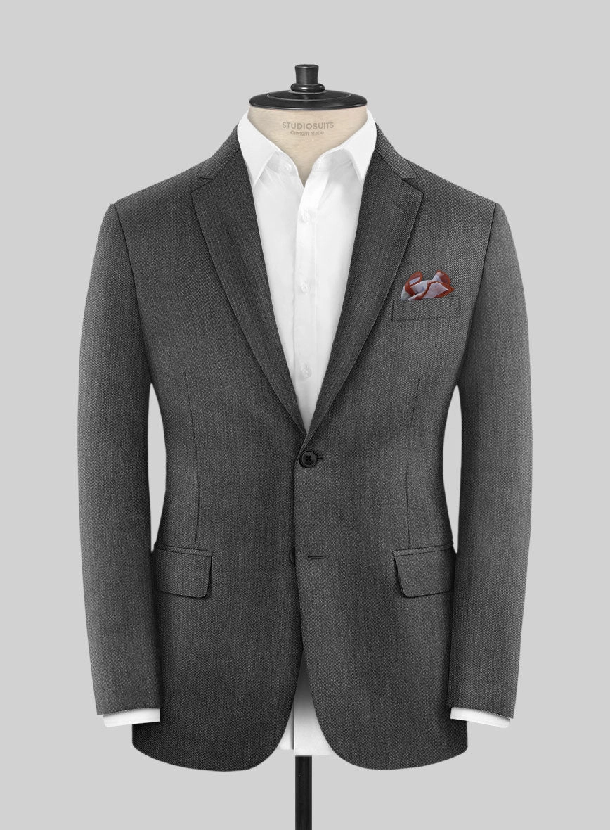 Cavalry Twill Dark Gray Wool Suit