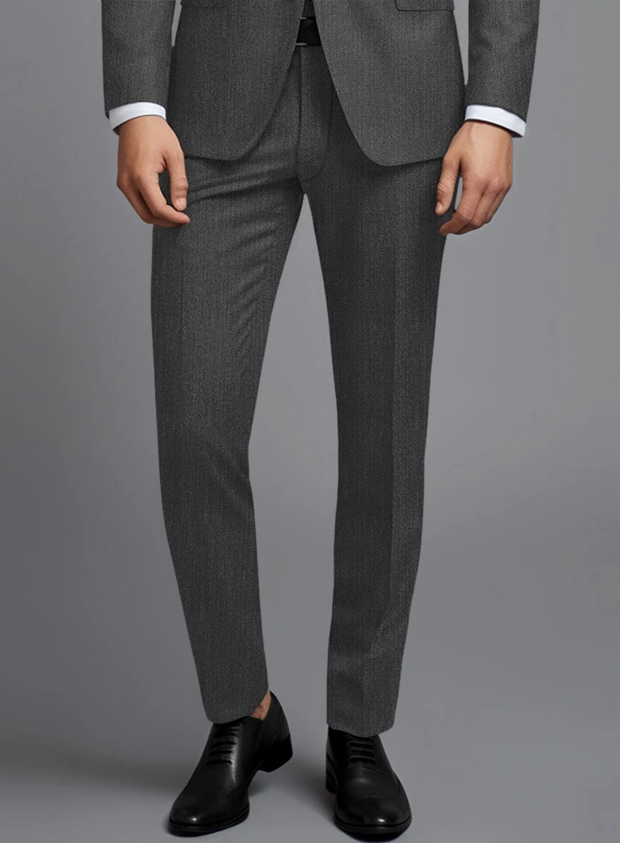 Cavalry Twill Dark Gray Wool Suit