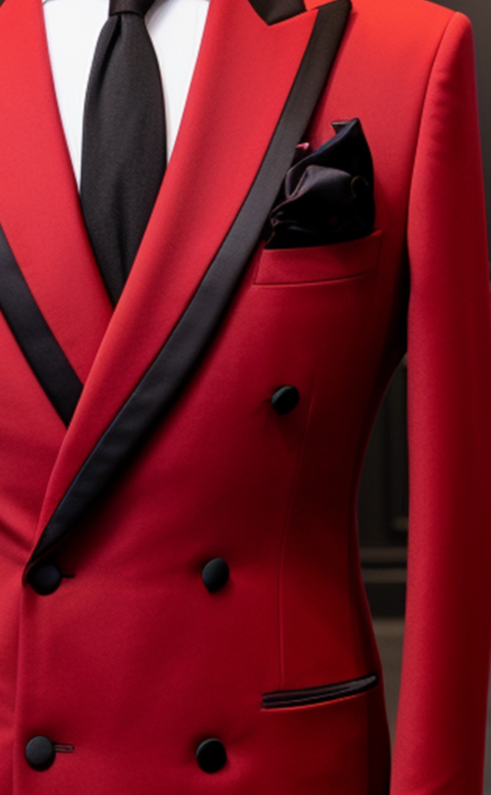 Classic Style Red Double Breasted Suit for Men