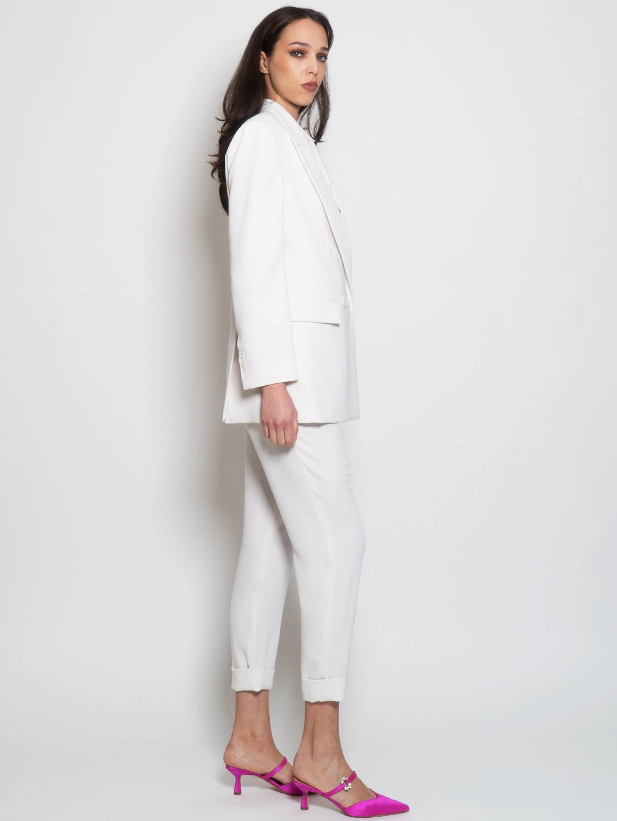 Cream Cady Double Breasted Blazer