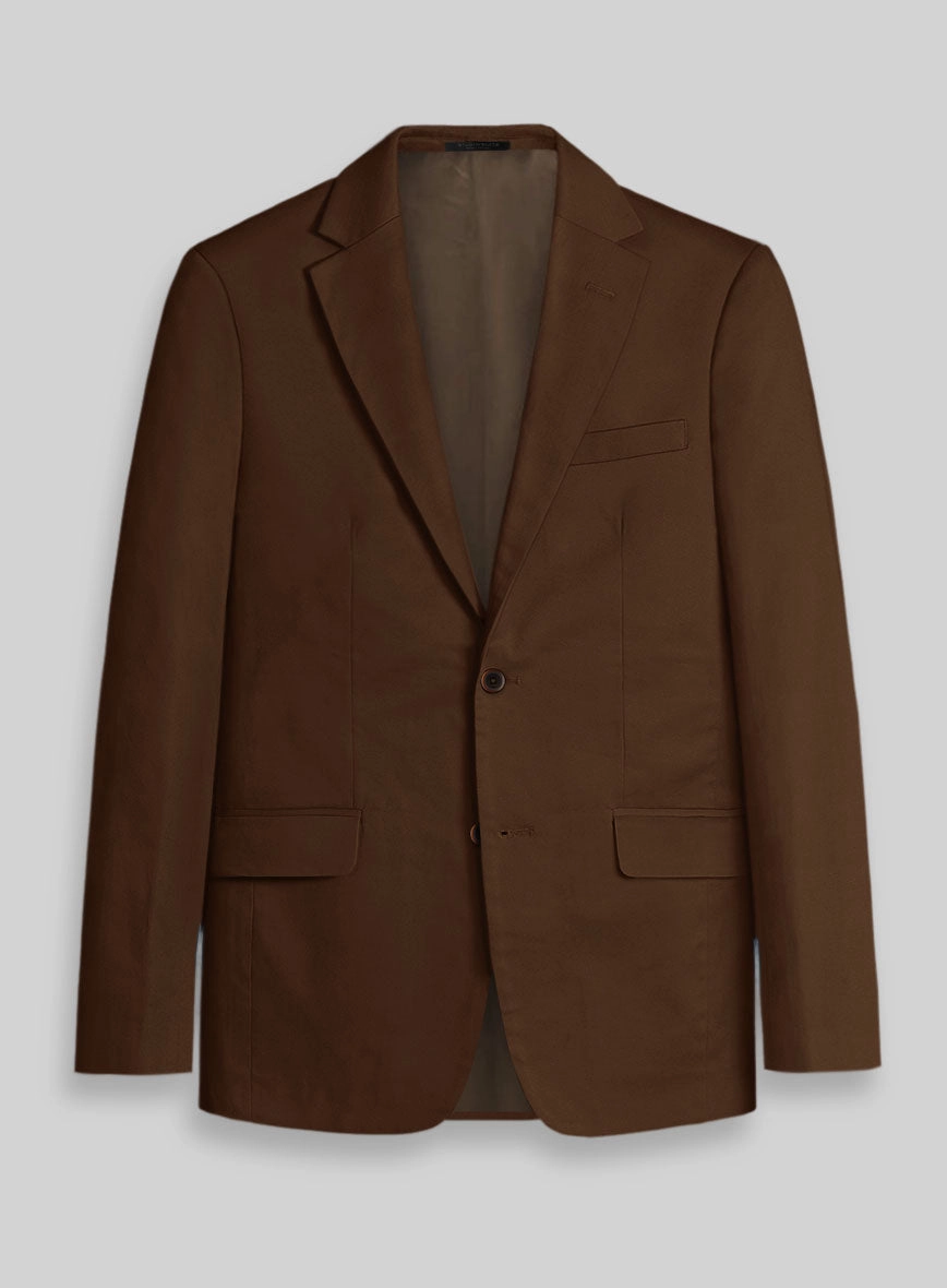 Dark Brown Napoli Stretch Light Weight Cotton Suit