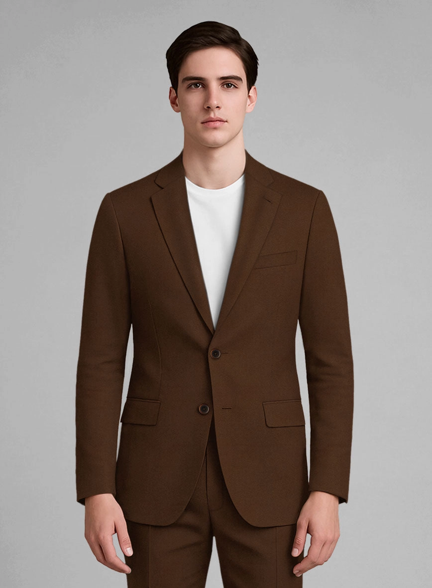 Dark Brown Napoli Stretch Light Weight Cotton Suit