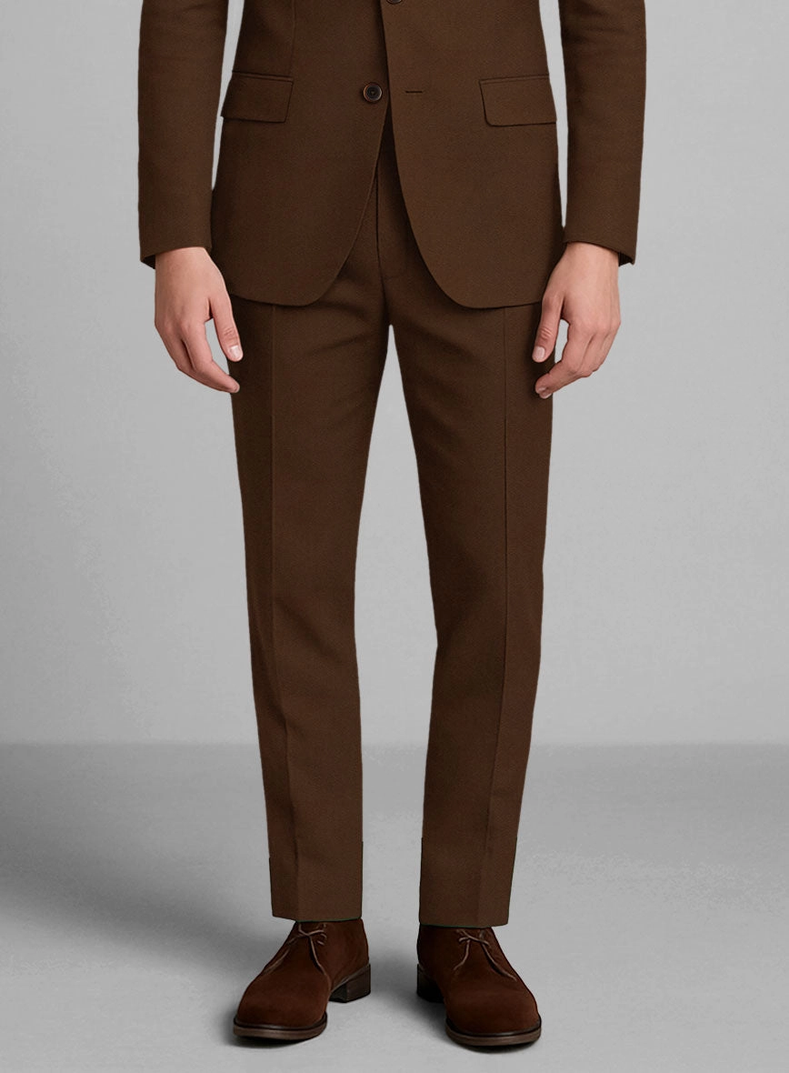 Dark Brown Napoli Stretch Light Weight Cotton Suit