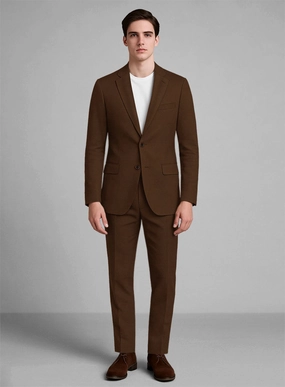 Dark Brown Napoli Stretch Light Weight Cotton Suit