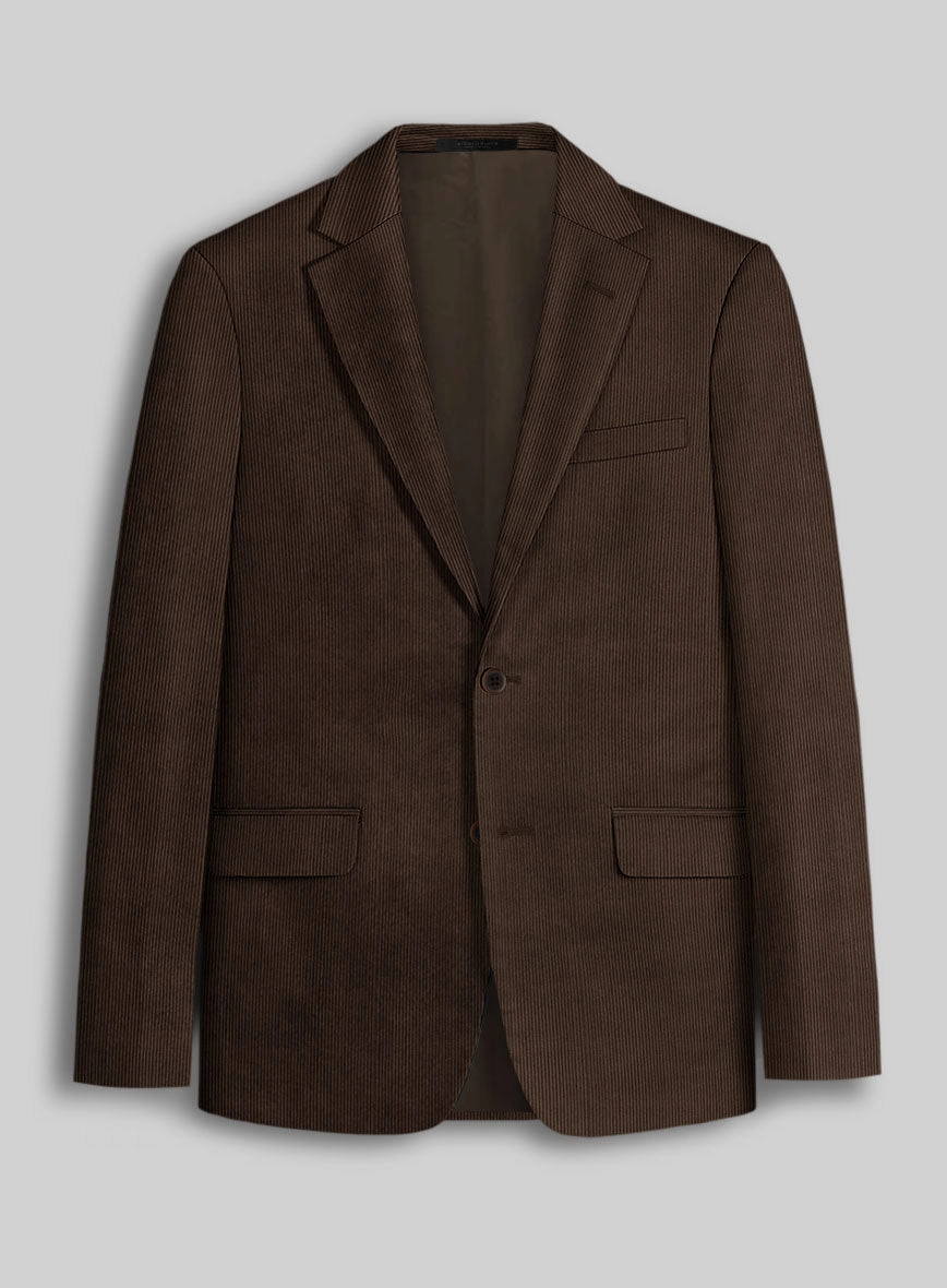 Dark Brown Stretch Pin Corduroy Suit