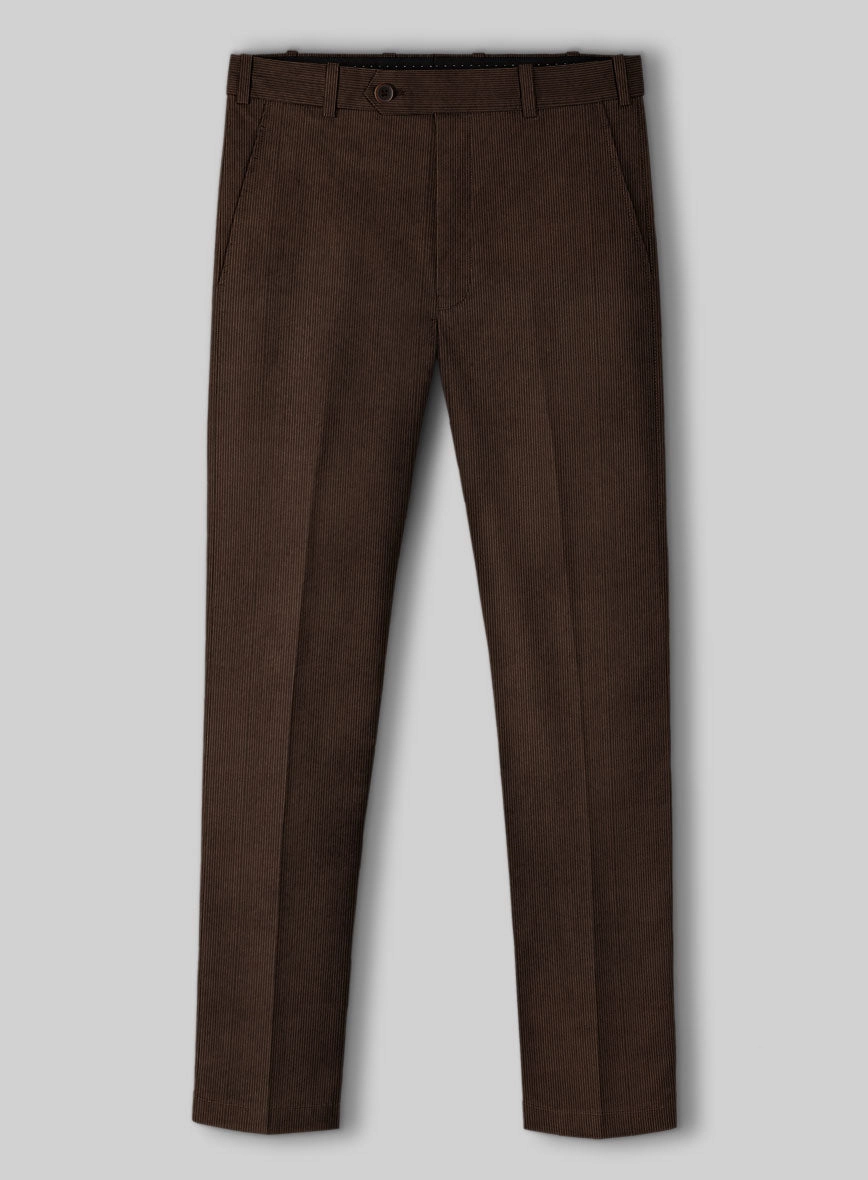 Dark Brown Stretch Pin Corduroy Suit