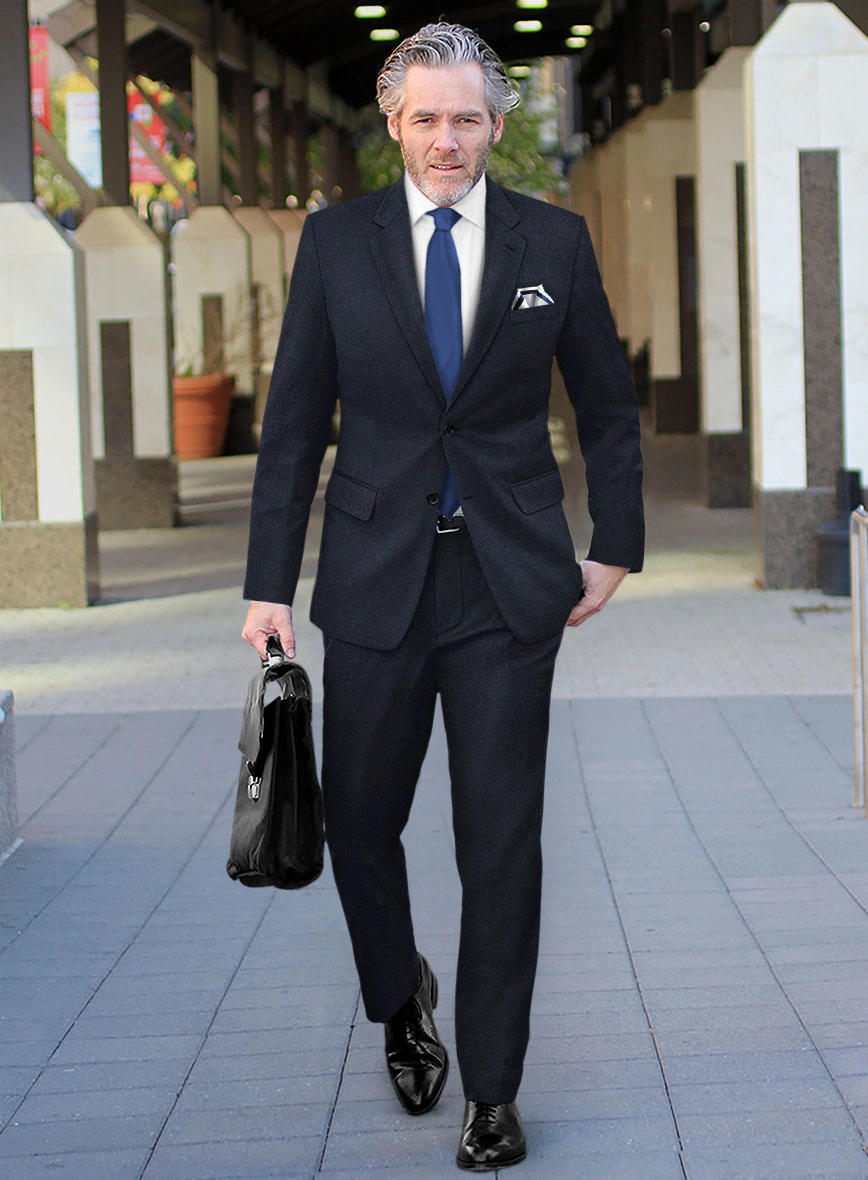 Dark Violet Heavy Tweed Suit