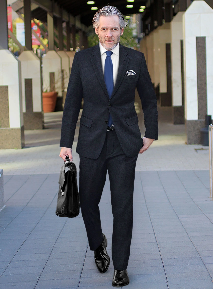 Dark Violet Heavy Tweed Suit