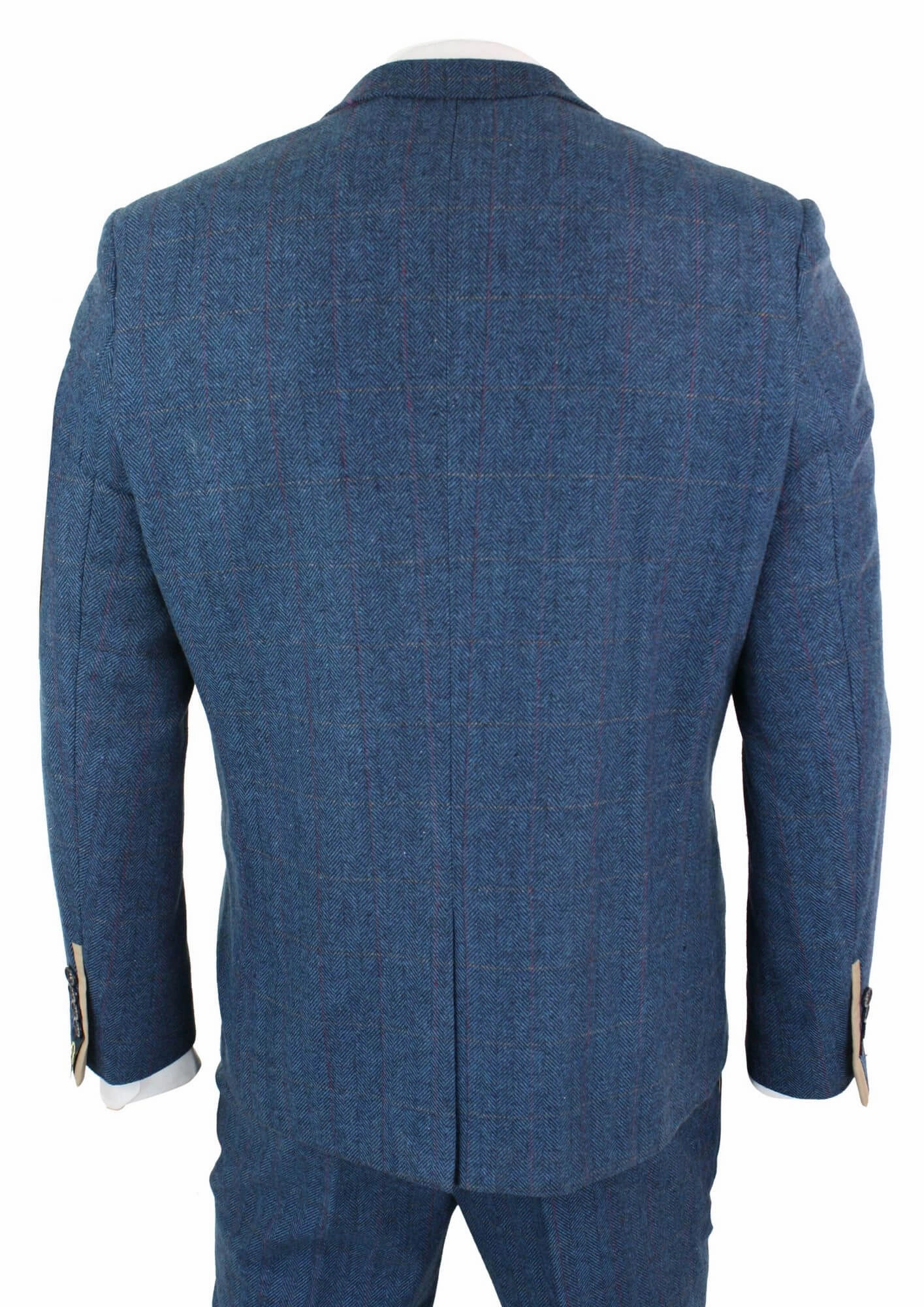 Deon Blue Tan Brown 3 Piece Tweed Suit