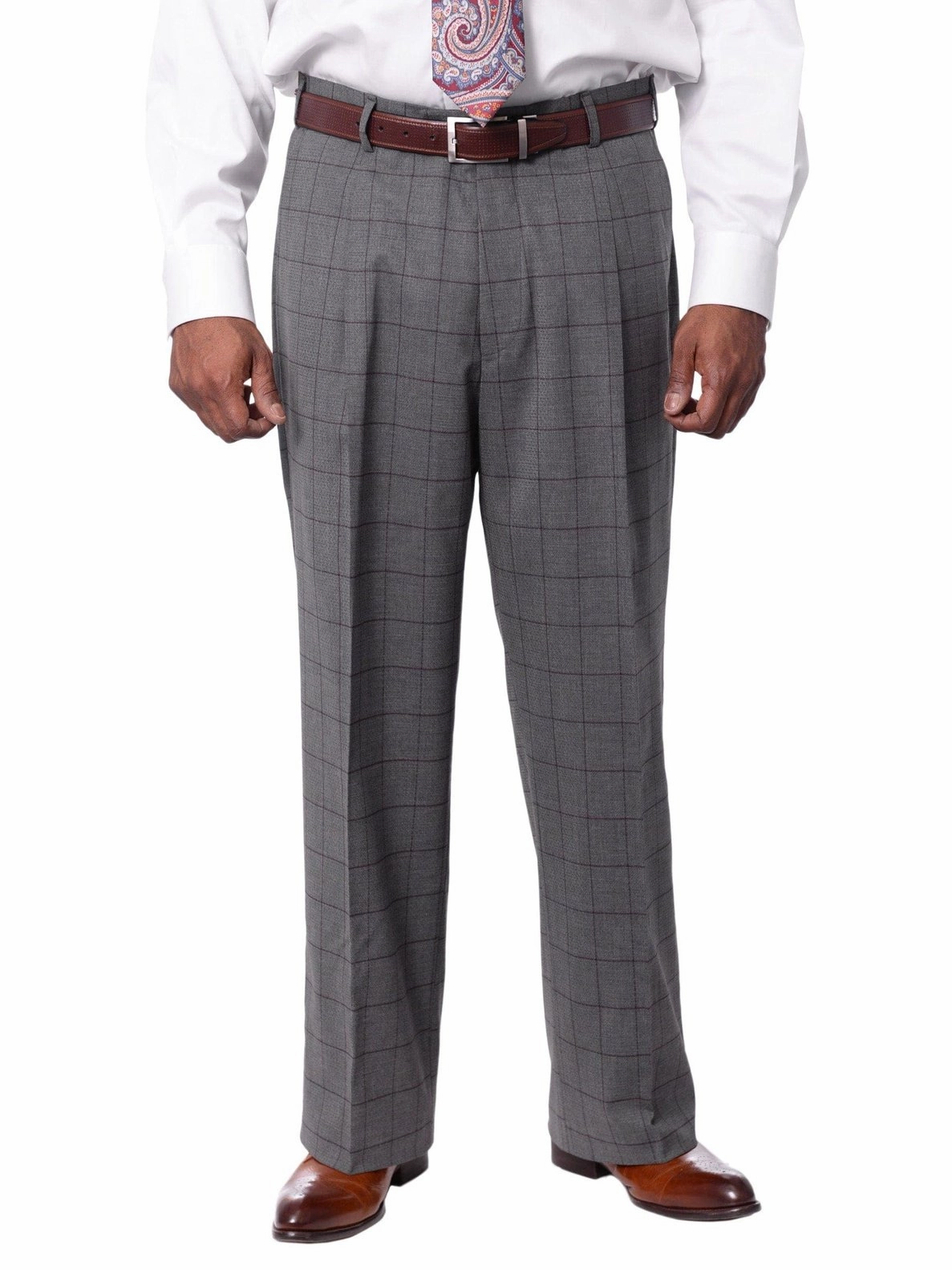 Extrema Mens Gray Check Wool Blend 3 Piece Vested Regular Fit Suit