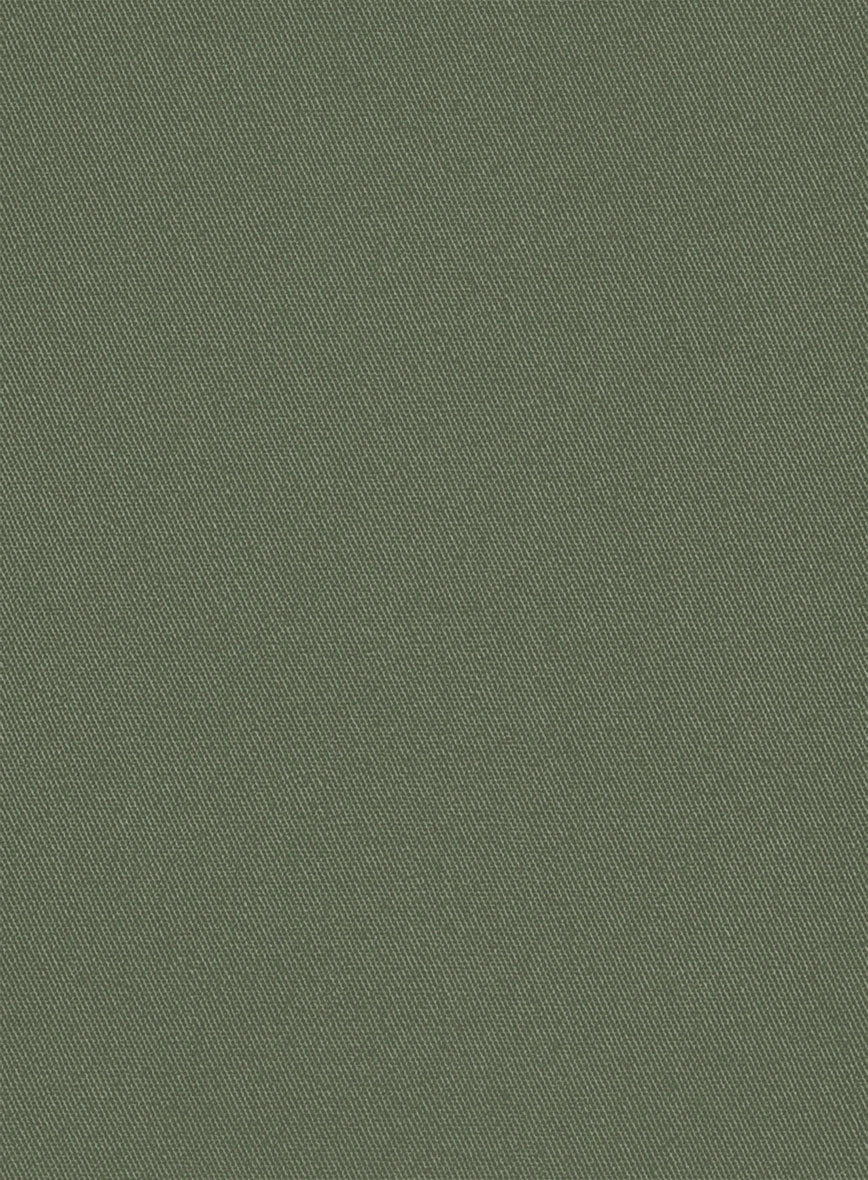 Green Cotton Power Stretch Chino Suit