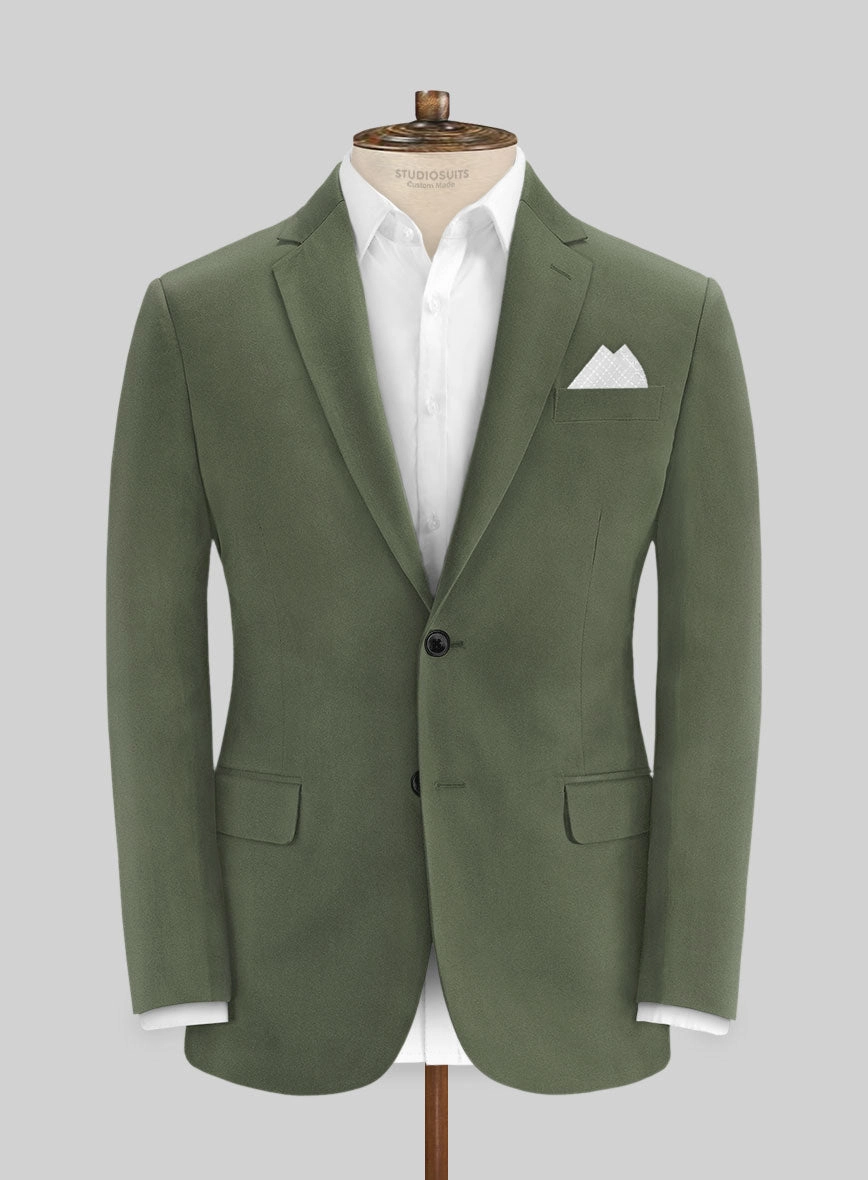 Green Cotton Power Stretch Chino Suit