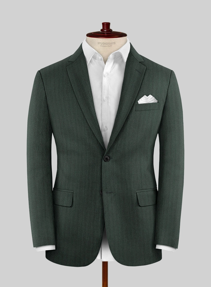 Green Herringbone Wool Suit