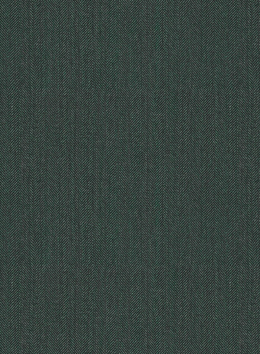 Green Herringbone Wool Suit
