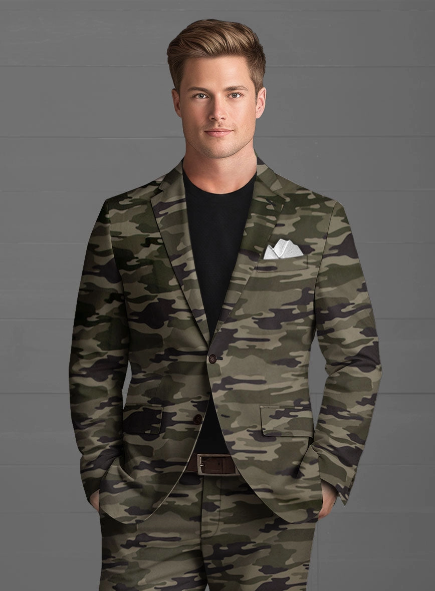 Green Stretch Camo Suit