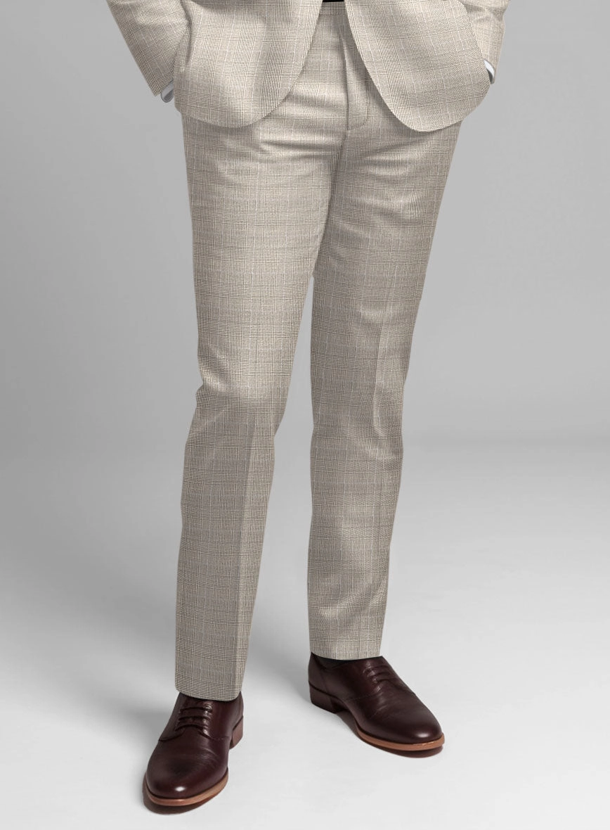 Guabello Beige Prince Of Wales Suit