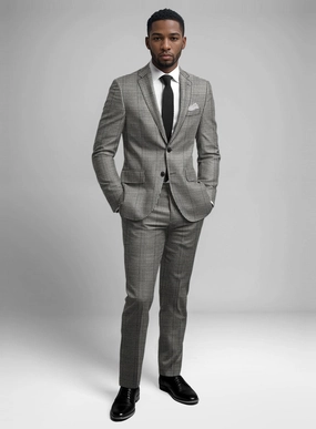 Guabello Black & White Wool Jersey Suit
