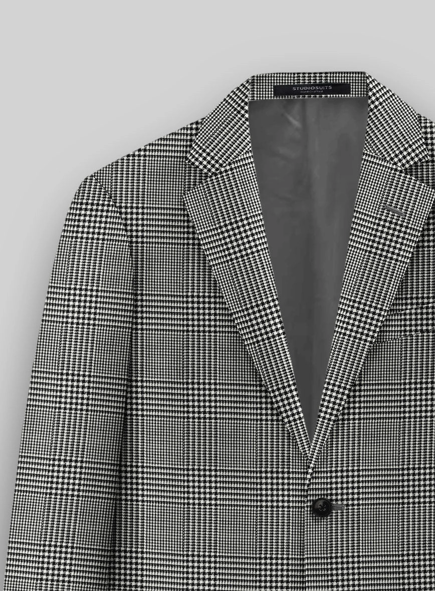 Guabello Black & White Wool Jersey Suit
