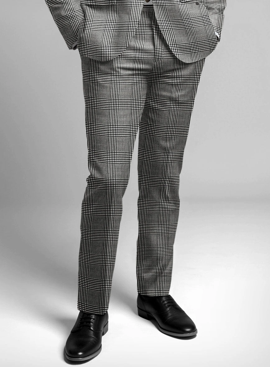 Guabello Black & White Wool Jersey Suit