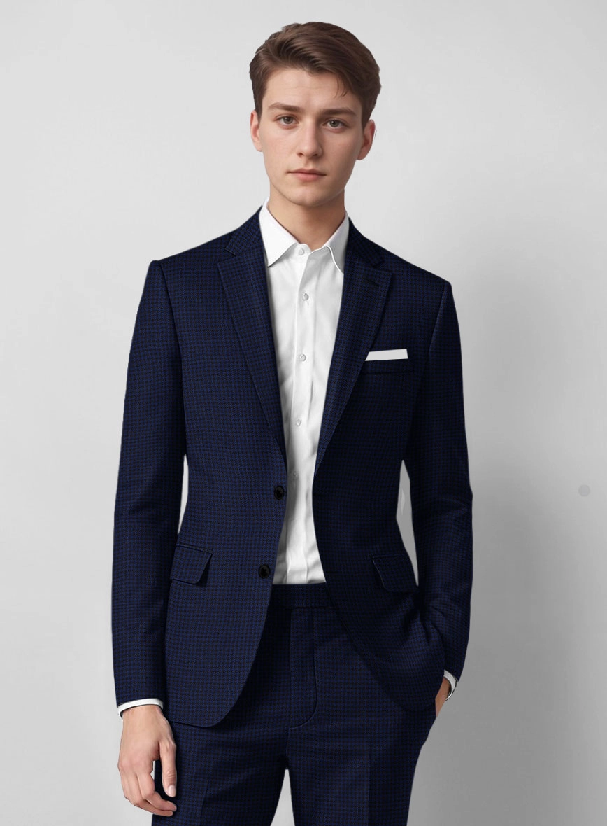 Guabello Blue Houndstooth Suit
