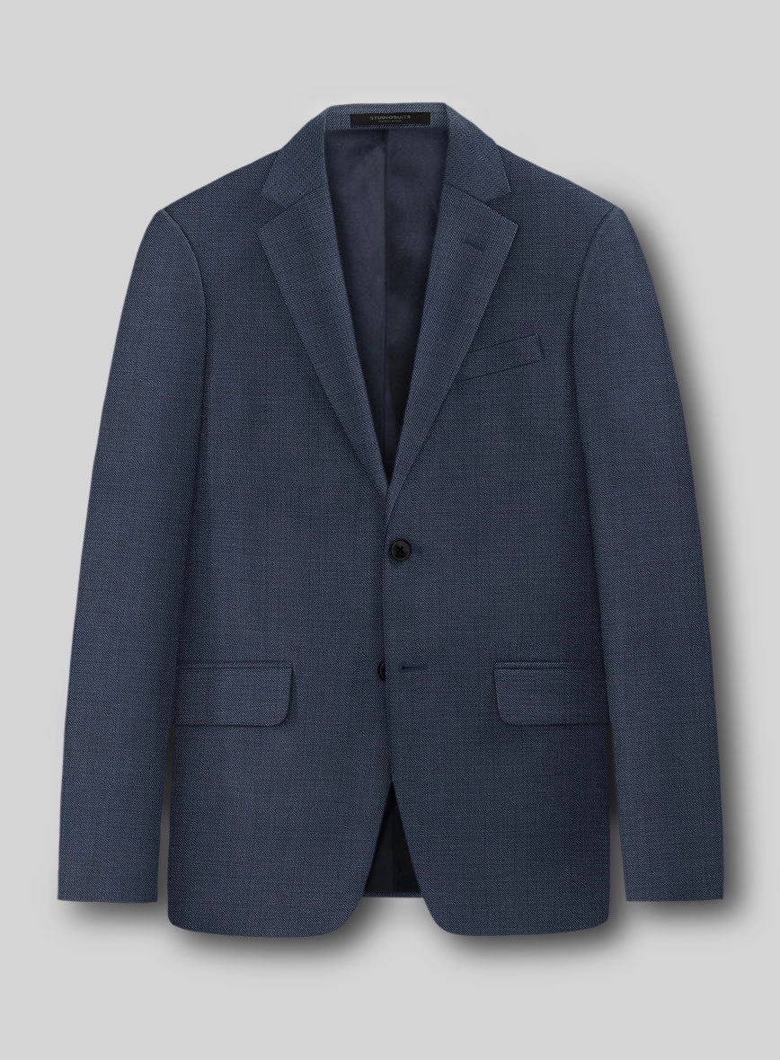 Guabello Blue Sharkskin Suit