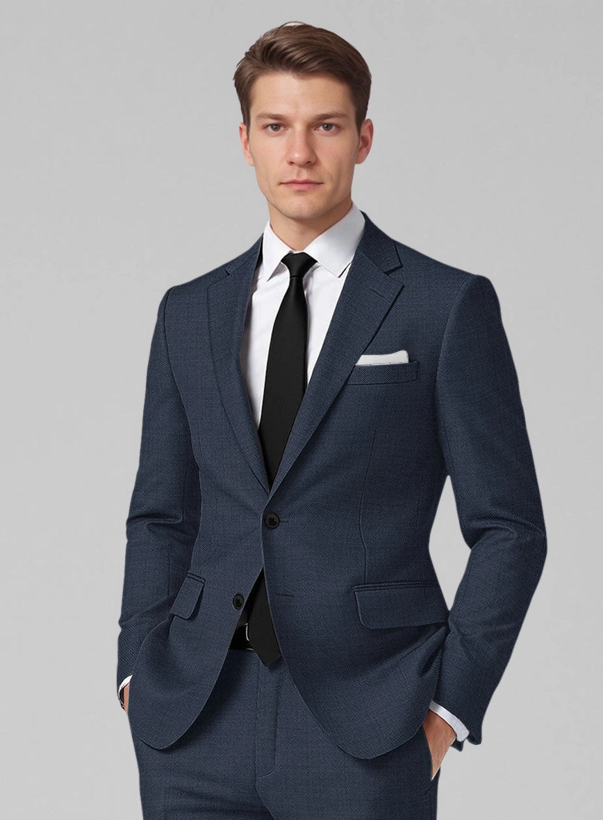 Guabello Blue Sharkskin Suit