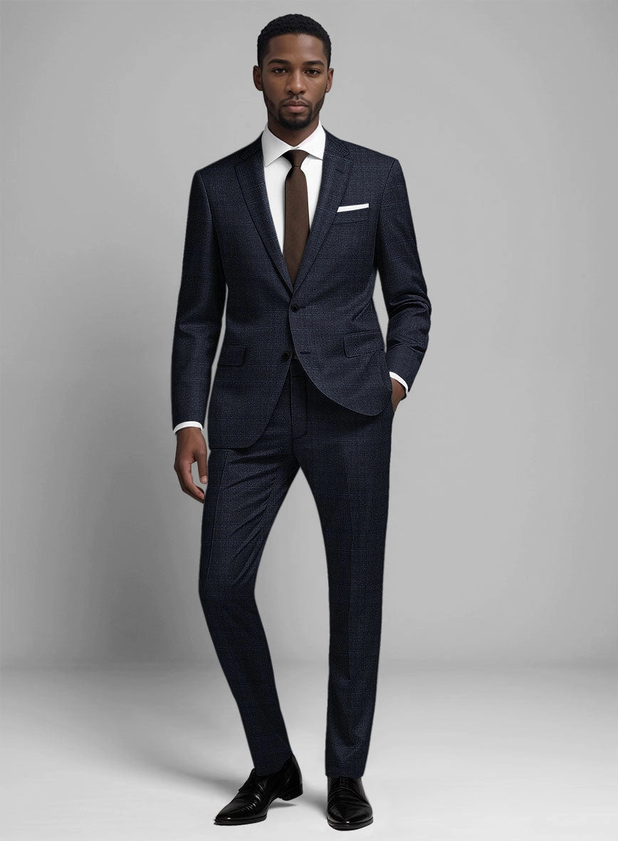 Guabello Blue Windowpane Suit