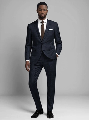 Guabello Blue Windowpane Suit