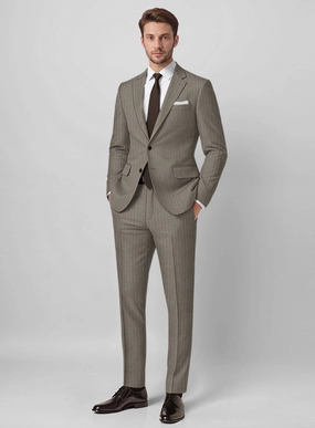 Guabello Brown Chalkstripe Suit