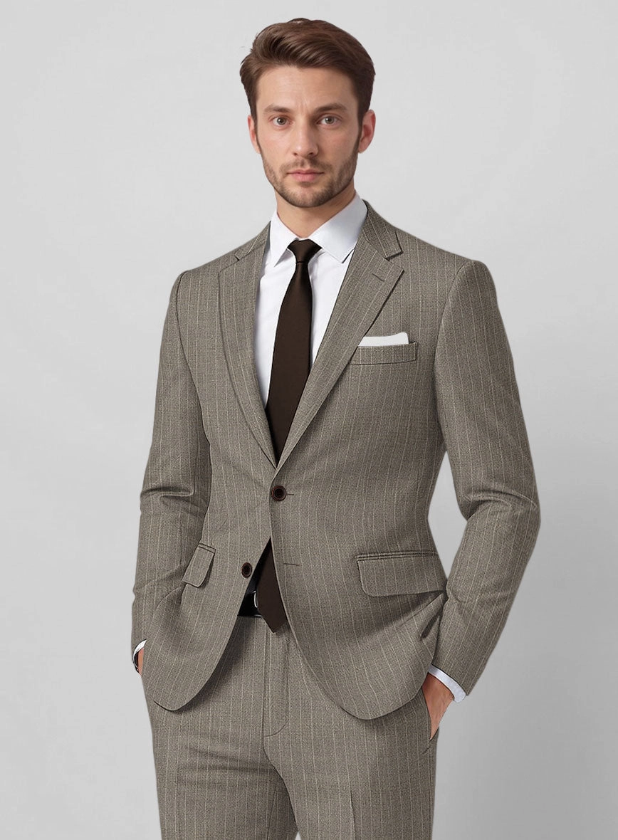 Guabello Brown Chalkstripe Suit
