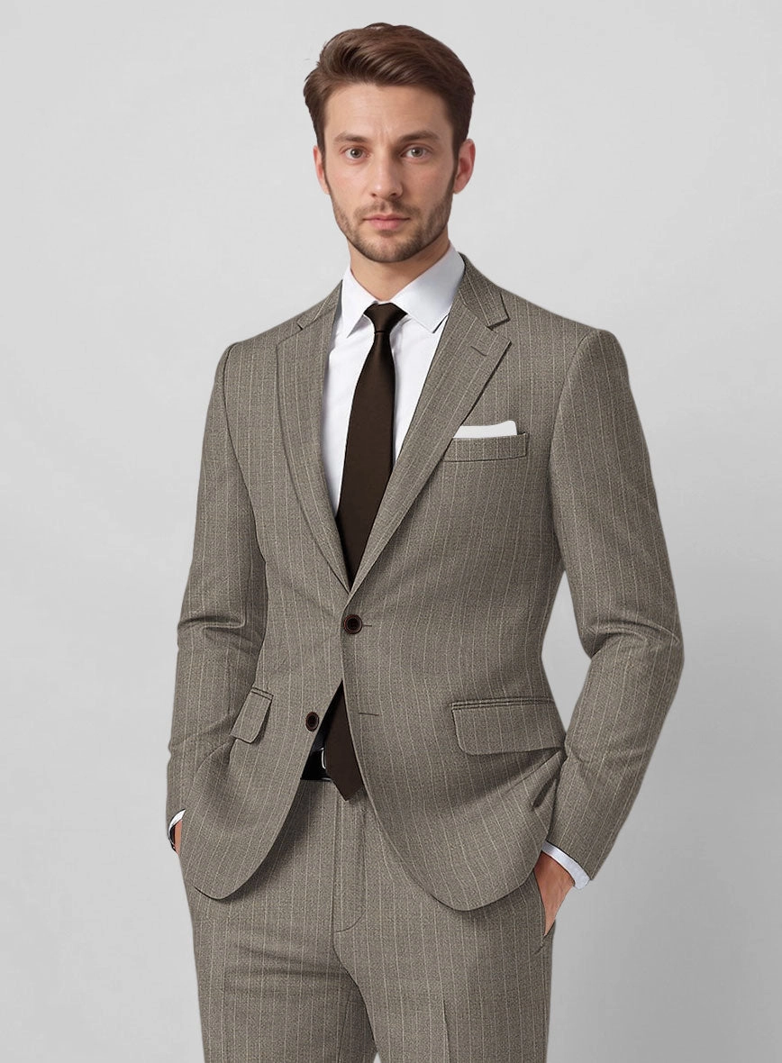 Guabello Brown Chalkstripe Suit