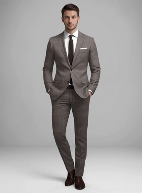 Guabello Brown Windowpane Suit