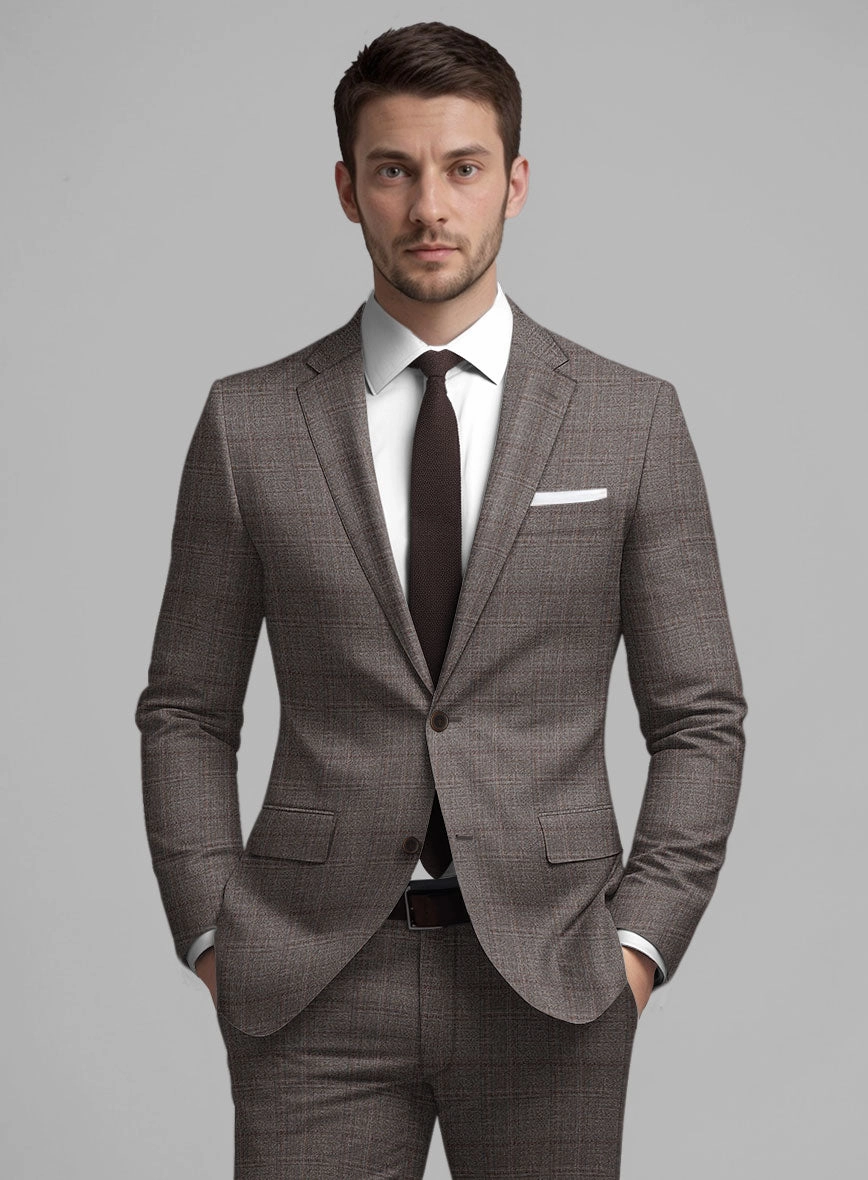 Guabello Brown Windowpane Suit