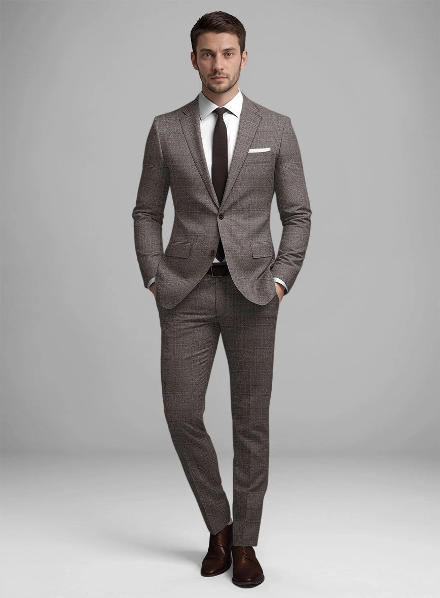 Guabello Brown Windowpane Suit