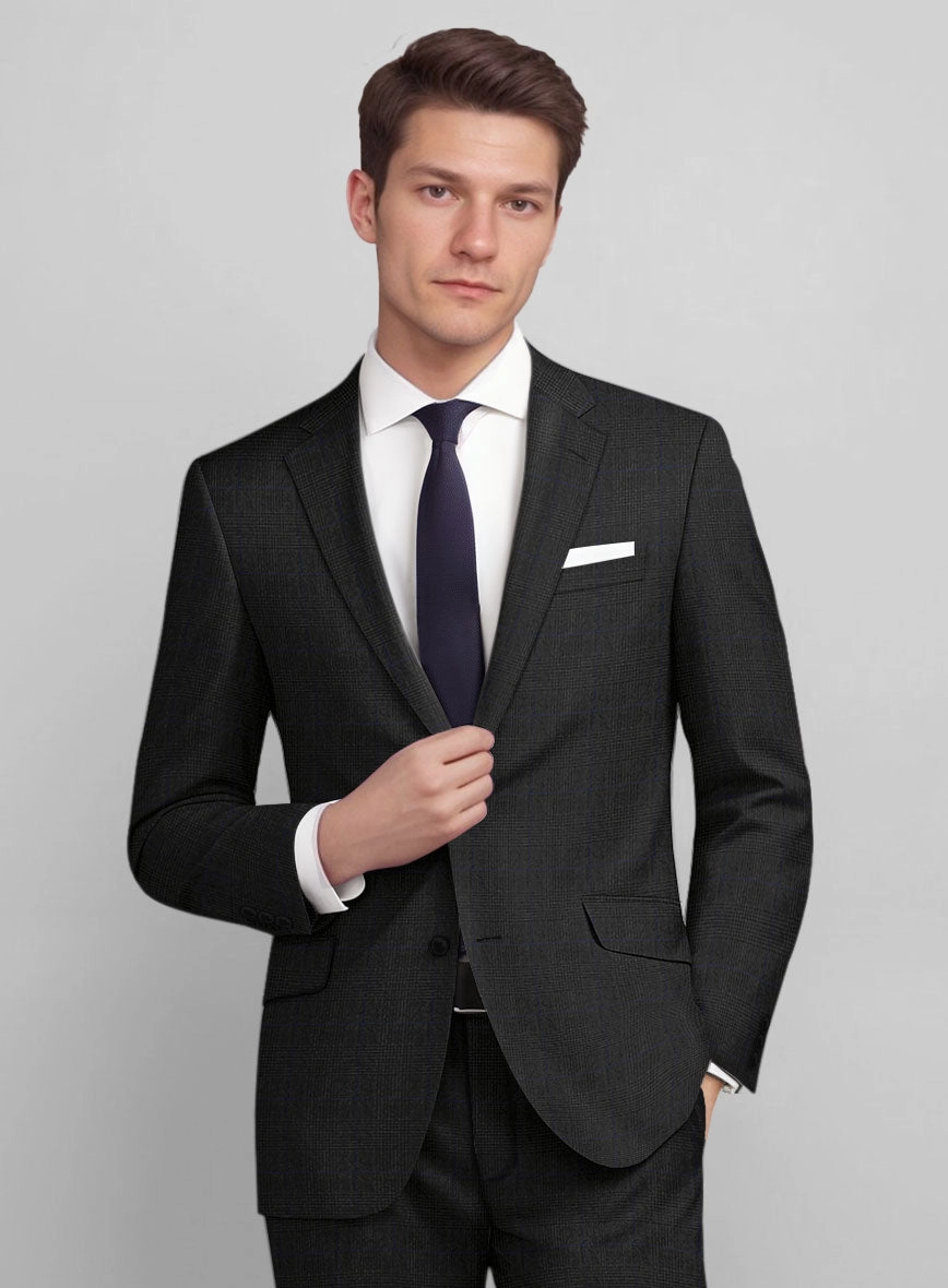 Guabello Charcoal Prince Of Wales Suit