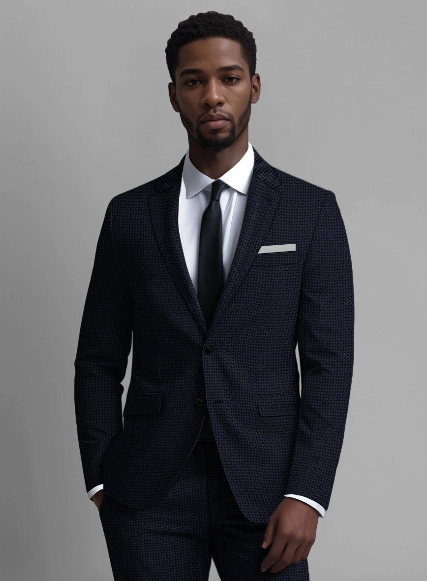 Guabello Dark Blue Houndstooth Suit