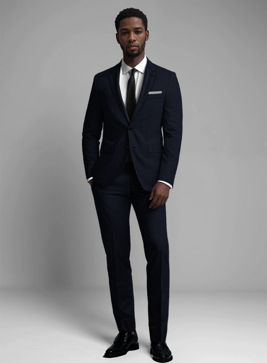 Guabello Dark Blue Houndstooth Suit